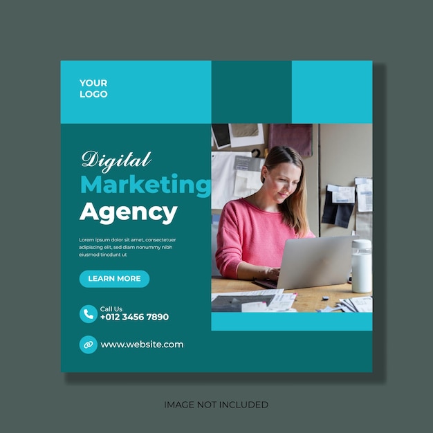 Vector digital marketing and corporate social media post template