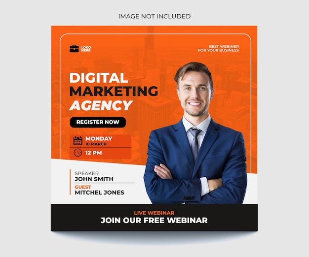 Vector digital marketing corporate social media post template