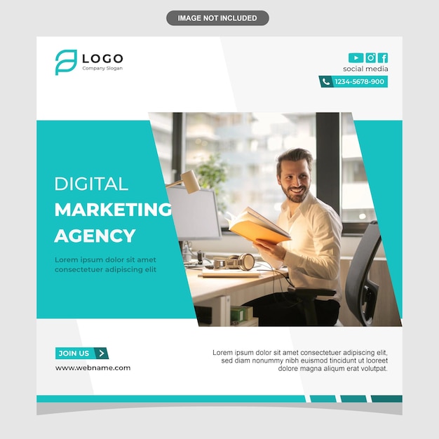 Vector digital marketing and corporate social media post template