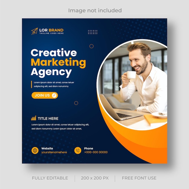 Digital marketing and corporate social media post and web banner design template