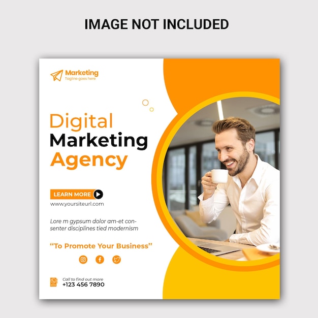 Digital marketing and corporate social media post and web banner design template