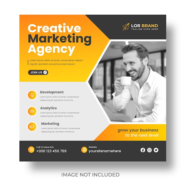 Digital marketing corporate social media post and web banner or marketing promotion post design