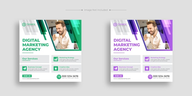 Digital marketing and corporate social media post and web banner template