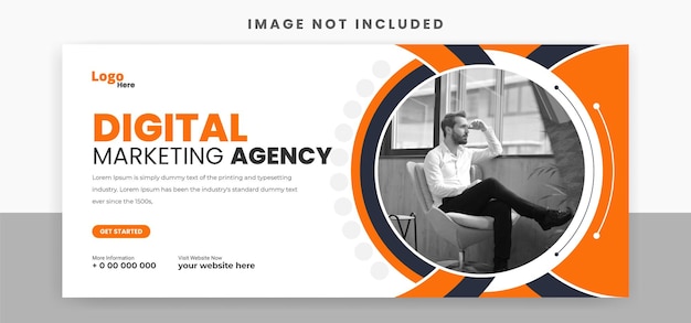 Digital marketing cover page timeline web ad banner template