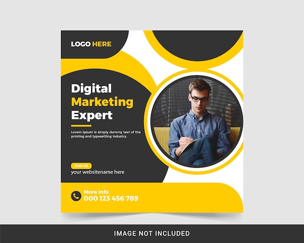 Digital marketing or creative marketing social media post and web banner template Premium Vector