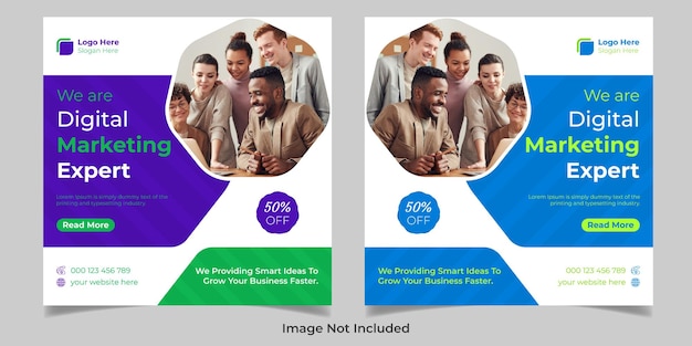 디지털 마케팅 전문가 기업 비즈니스 광장 전단지 Instagram 소셜 미디어 게시물 배너 디자인