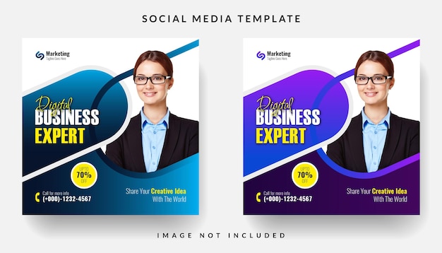 Digital Marketing Expert corporate flyer square social media post Vector Design