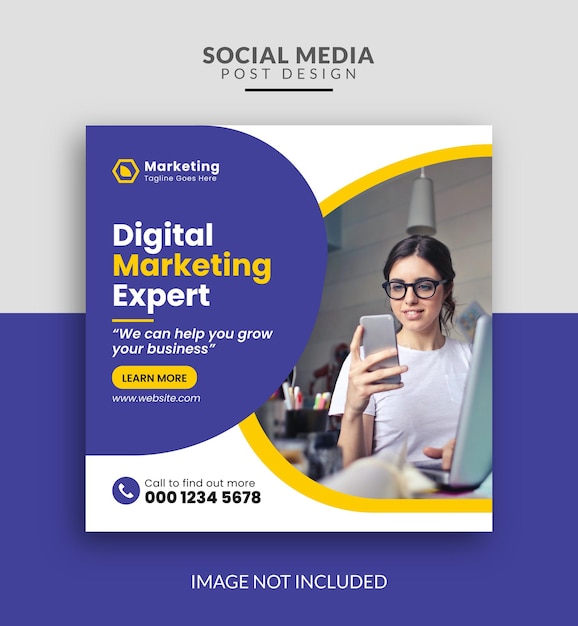 Digital marketing expert and corporate social media instagram post