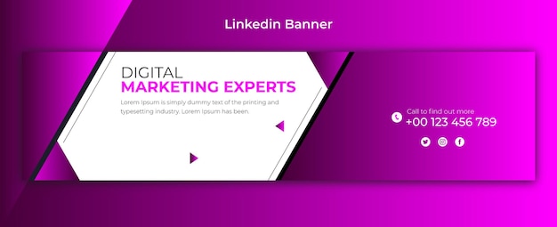 Digital marketing expert cover design for LinkedIn