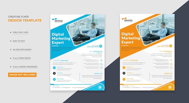 Digital marketing expert creatief flyerontwerp eenvoudig te bewerken