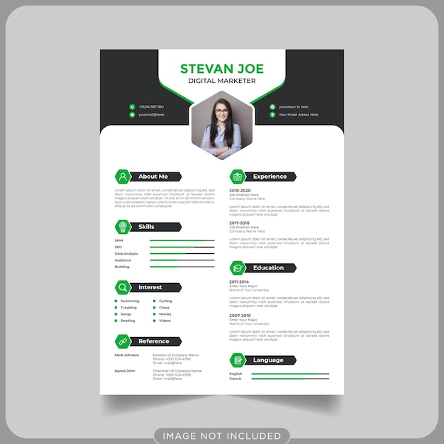 Vector digital marketing expert cv template