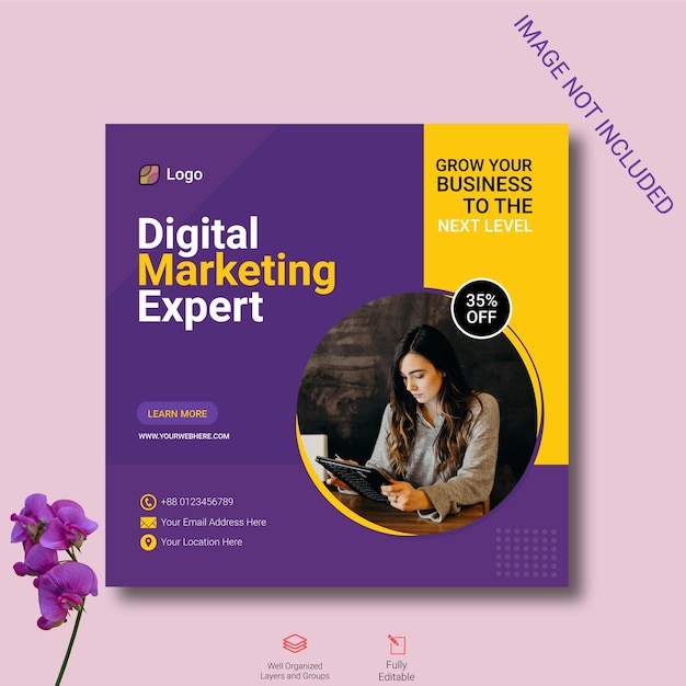 Digital marketing expert design post template