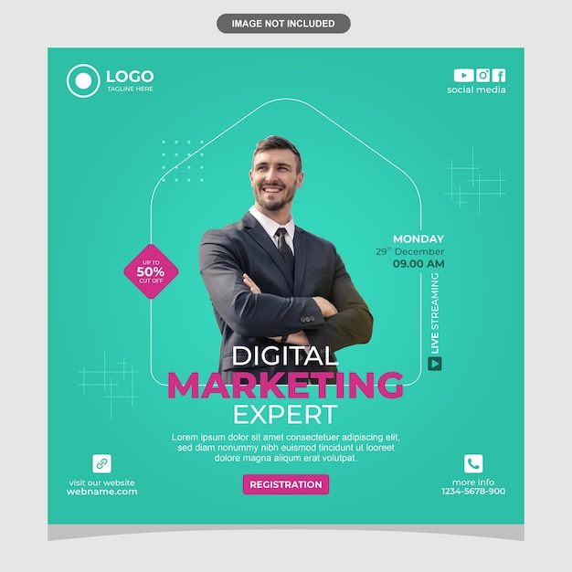 Digital marketing expert elegant banner social media instagram post