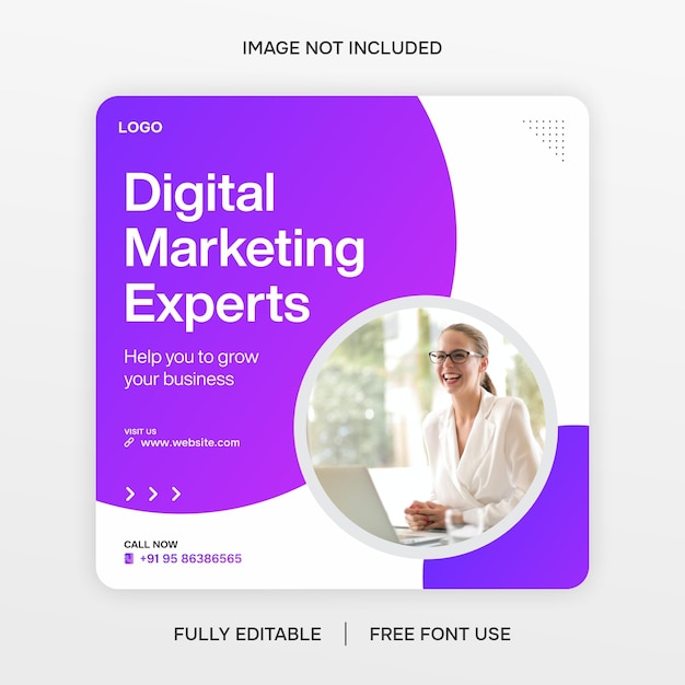 Digital marketing Expert social media or Instagram post template