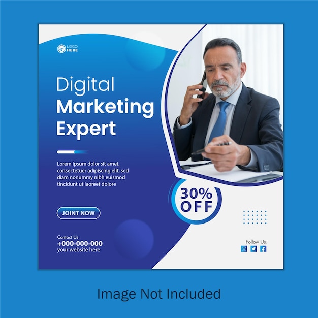 Шаблон обложки для публикации в социальных сетях Digital Marketing Expert