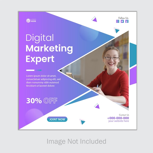 Digital Marketing Expert social media post cover template