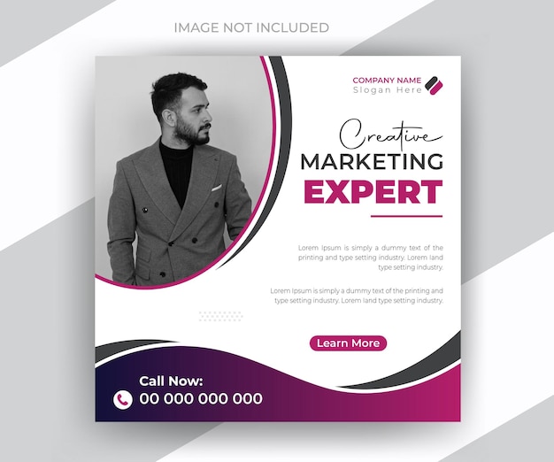 Digital marketing expert social media post and creative business company web banner template