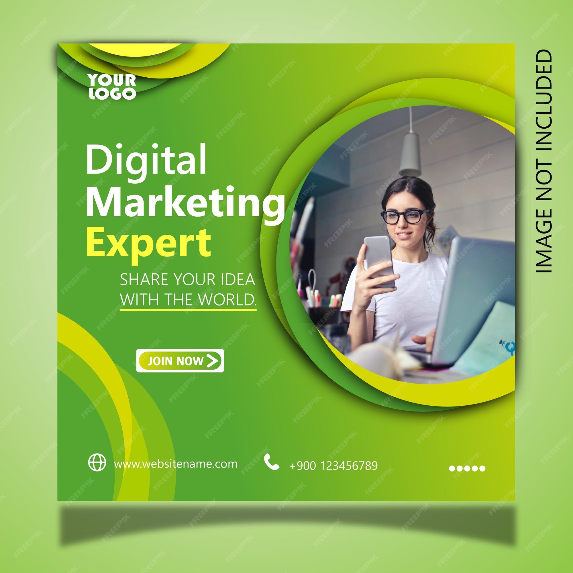 Premium Vector | Digital marketing expert social media post design 