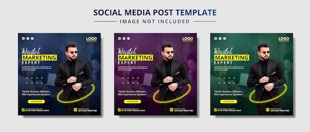 Digital Marketing Expert Social Media Post Template Bundel