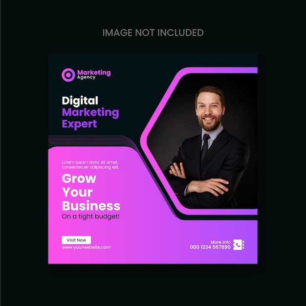 Digital marketing expert social media vector template design