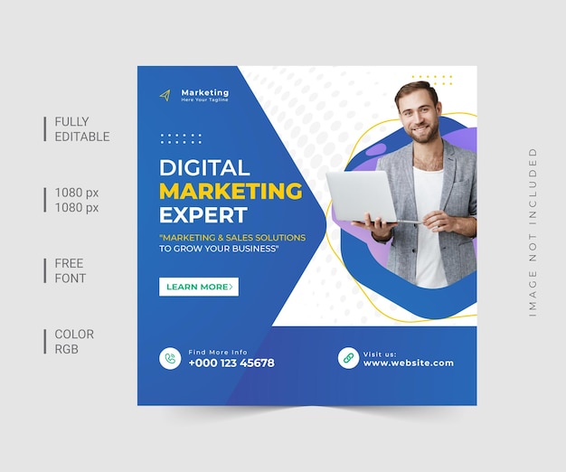 Digital marketing expert social media web template