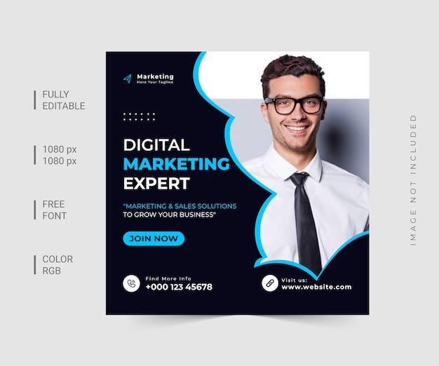 Vector digital marketing expert social media web template