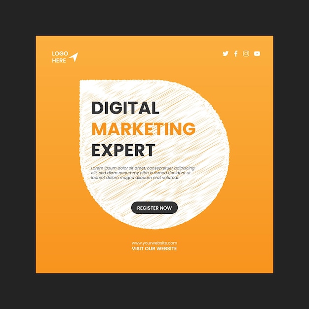 Vector digital marketing expert square banner template