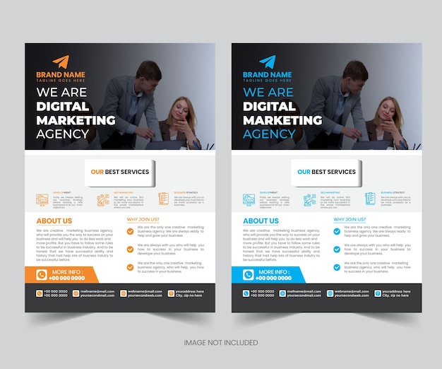 Vector digital marketing experts business agency flyer template design for your business personal use and