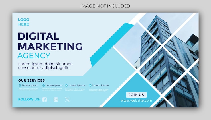 Vector digital marketing facebook banner template corporate business digital agency social media cover