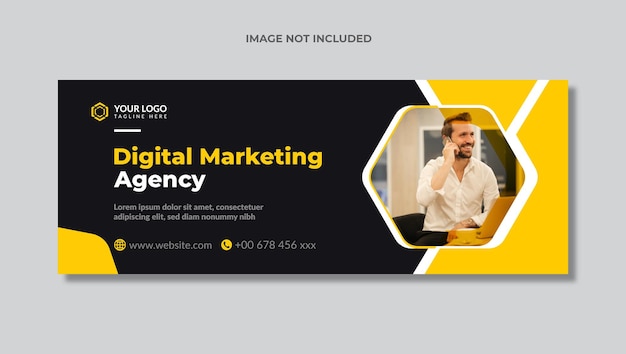 Digital marketing facebook banner template vector format