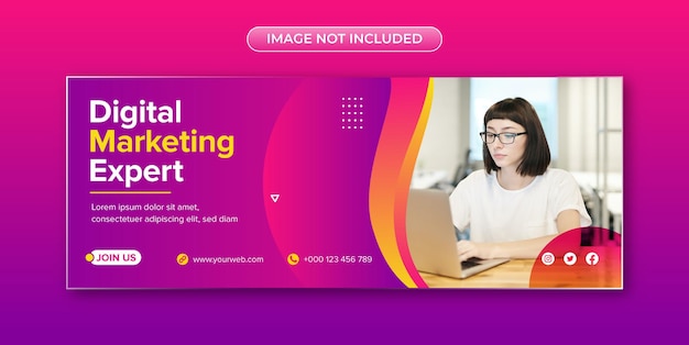 Digital marketing facebook cover banner template