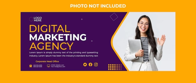 Digital marketing facebook cover and  banner template