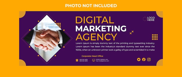 Digital marketing facebook cover and  banner template