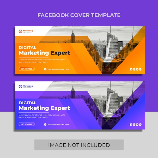 Vector digital marketing facebook cover page template vector premium vector