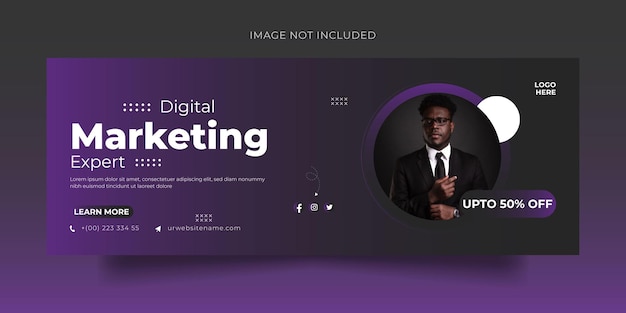 Digital marketing facebook cover social media post and banner template