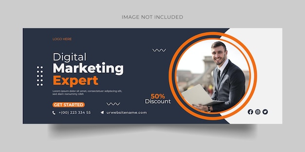 Digital marketing facebook cover social media post and web banner template