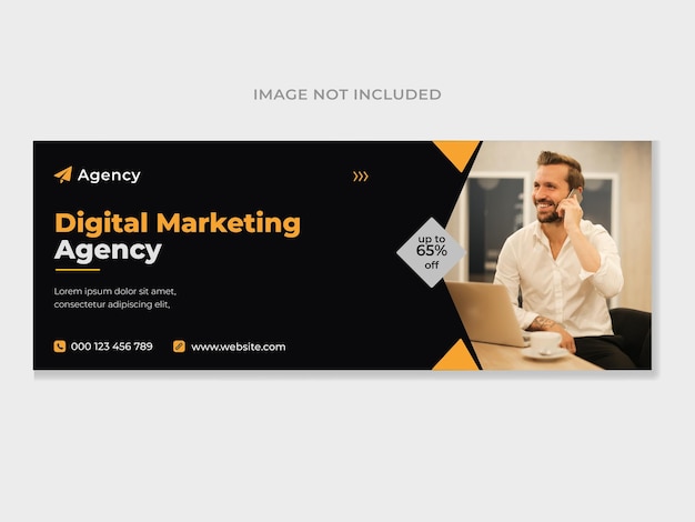 Digital marketing facebook cover amp social media template