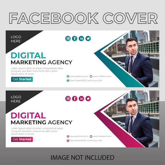 Digital marketing facebook cover template design