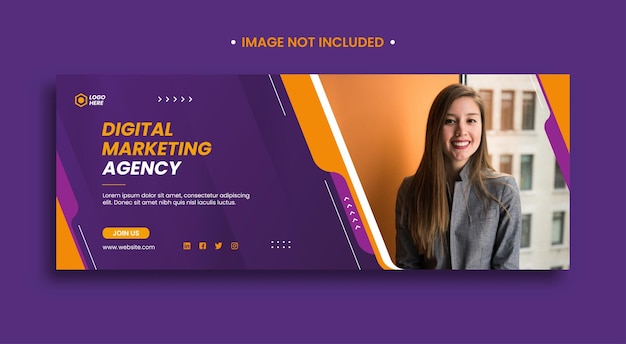 Digital marketing facebook cover template premium vector