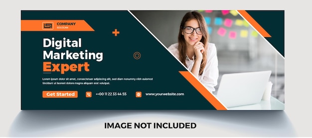 Digital marketing Facebook cover and web banner template for business