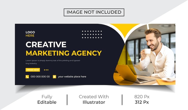 Vector digital marketing facebook cover and web banner template design