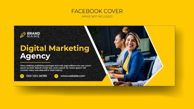 Copertina facebook di marketing digitale e modello di banner web