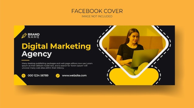 Обложка facebook для цифрового маркетинга и шаблон веб-баннера