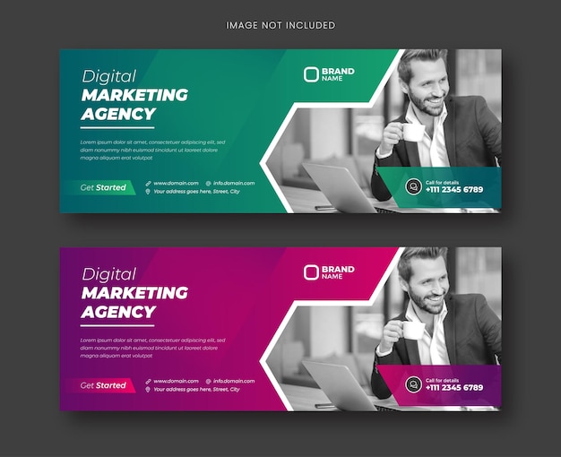 Vector digital marketing facebook cover and web banner template