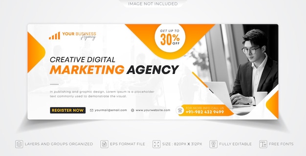 Digital marketing facebook cover and web banner template