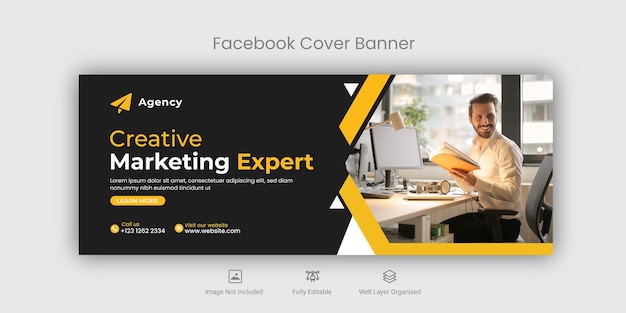 Vector digital marketing facebook cover and web banner template