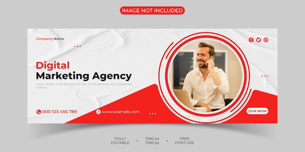 Digital marketing Facebook cover and web banner template