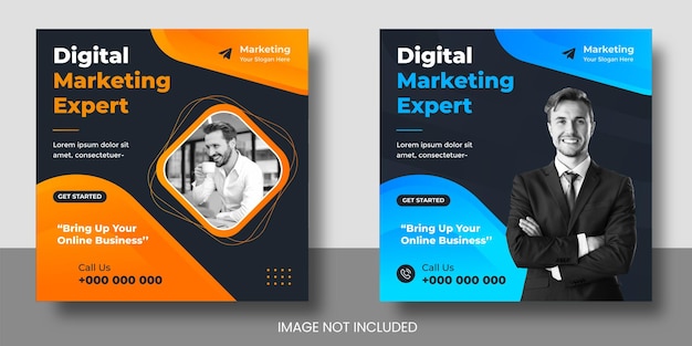 Digital marketing facebook and instagram or social media post amp web banner design template