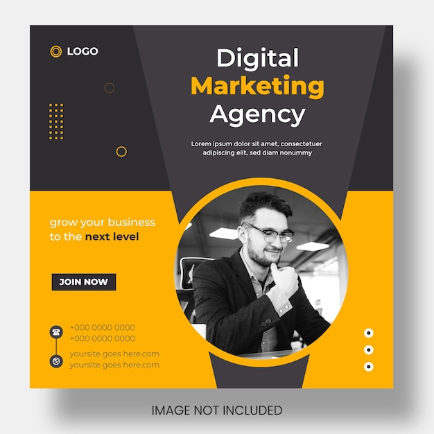 Digital marketing facebook and instagram or social media post amp web banner design template