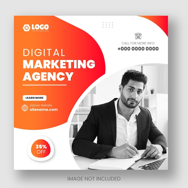 Digital marketing facebook or instagram or social media post amp web banner design template